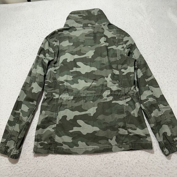 Old Navy Women's Small Full Zip Military Jacket Green Camouflage Patterned - Picture 10 of 12